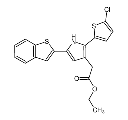 ethyl 2-(5-(benzo[b]thiophen-2-yl)-2-(5-chlorothiophen-2-yl)-1H-pyrrol-3-yl)acetate_683252-77-9