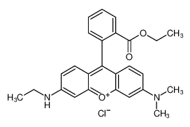 3-(dimethylamino)-9-(2-(ethoxycarbonyl)phenyl)-6-(ethylamino)xanthylium chloride_6837-72-5
