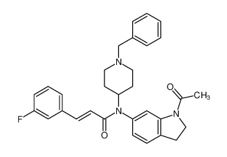 (E)-N-(1-acetylindolin-6-yl)-N-(1-benzylpiperidin-4-yl)-3-(3-fluorophenyl)acrylamide_683746-46-5