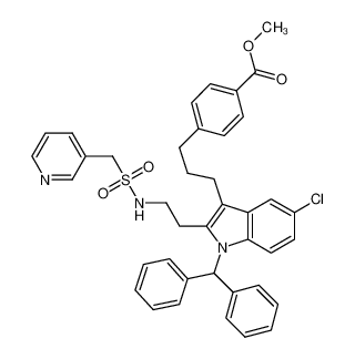 methyl 4-(3-(1-benzhydryl-5-chloro-2-(2-((pyridin-3-ylmethyl)sulfonamido)ethyl)-1H-indol-3-yl)propyl)benzoate_683813-46-9