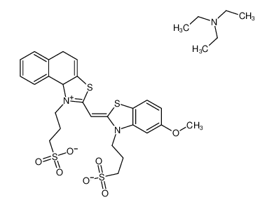 N,N-diethylethanamine,3-[(2Z)-5-methoxy-2-[[1-(3-sulfonatopropyl)-5,9b-dihydrobenzo[e][1,3]benzothiazol-1-ium-2-yl]methylidene]-1,3-benzothiazol-3-yl]propane-1-sulfonate_68392-94-9