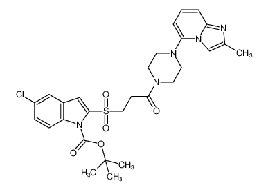 tert-butyl 5-chloro-2-((3-(4-(2-methylimidazo[1,2-a]pyridin-5-yl)piperazin-1-yl)-3-oxopropyl)sulfonyl)-1H-indole-1-carboxylate_684221-57-6
