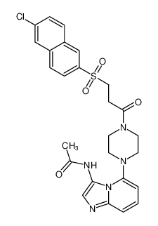 N-(5-(4-(3-((6-chloronaphthalen-2-yl)sulfonyl)propanoyl)piperazin-1-yl)imidazo[1,2-a]pyridin-3-yl)acetamide_684221-71-4