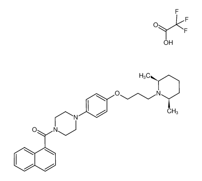 (4-(4-(3-((2R,6S)-2,6-dimethylpiperidin-1-yl)propoxy)phenyl)piperazin-1-yl)(naphthalen-1-yl)methanone 2,2,2-trifluoroacetate_684244-18-6