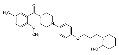 (2-methoxy-5-methylphenyl)(4-(4-(3-(2-methylpiperidin-1-yl)propoxy)phenyl)piperazin-1-yl)methanone_684244-96-0