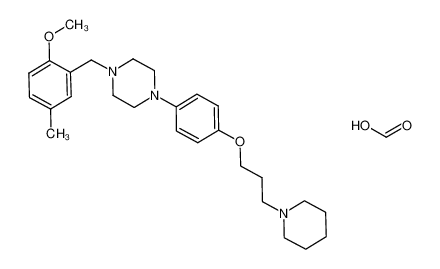 1-{[5-methyl-2-(methyloxy)phenyl]methyl}-4-(4-{[3-(1-piperidinyl)propyl]oxy}phenyl)piperazine formate_684245-99-6