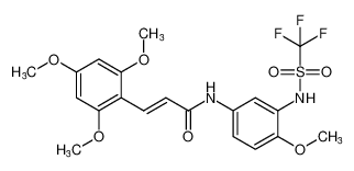 (E)-N-(4-methoxy-3-((trifluoromethyl)sulfonamido)phenyl)-3-(2,4,6-trimethoxyphenyl)acrylamide_684275-77-2