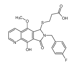 3-((7-(4-fluorobenzyl)-9-hydroxy-5-methoxy-8-oxo-7,8-dihydro-6H-pyrrolo[3,4-g]quinolin-6-yl)thio)propanoic acid_684284-49-9