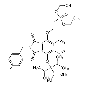diethyl (2-((7-(4-fluorobenzyl)-6,8-dioxo-9-((triisopropylsilyl)oxy)-7,8-dihydro-6H-pyrrolo[3,4-g]quinolin-5-yl)oxy)ethyl)phosphonate_684286-10-0