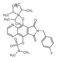 dimethylsulfamic acid 7-(4-fluoro-benzyl)-6-methylene-8-oxo-9-triisopropylsilanyloxy-7,8-dihydro-6H-pyrrolo[3,4-g]quinolin-5-yl ester_684286-52-0