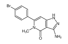 3-amino-6-(4-bromo-phenyl)-5-methyl-1,5-dihydro-pyrazolo[4,3-c]pyridin-4-one_68464-90-4