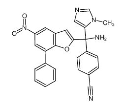 4-[amino-(3-methyl-3H-imidazol-4-yl)-(5-nitro-7-phenyl-benzofuran-2-yl)-methyl]-benzonitrile_684648-30-4