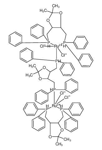 Tris[4,5-bis[(diphenylphosphine)methyl]-2,2-dimethyl-1,3-dioxolane]tetrachlorodiruthenium(II)_68474-36-2