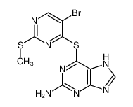 6-(5-bromo-2-methylsulfanylpyrimidin-4-yl)sulfanyl-7H-purin-2-amine_68498-46-4