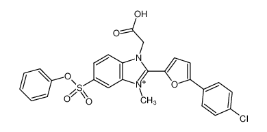 1-carboxymethyl-2-[5-(4-chloro-phenyl)-furan-2-yl]-3-methyl-5-phenoxysulfonyl-benzoimidazolium_68501-99-5