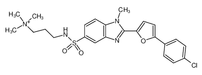 (3-{2-[5-(4-chloro-phenyl)-furan-2-yl]-1-methyl-1H-benzoimidazole-5-sulfonylamino}-propyl)-trimethyl-ammonium_68502-09-0