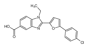 2-[5-(4-chloro-phenyl)-furan-2-yl]-1-ethyl-1H-benzoimidazole-5-carboxylic acid_68502-90-9
