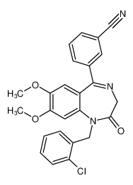 3-(1-(2-chlorobenzyl)-7,8-dimethoxy-2-oxo-2,3-dihydro-1H-benzo[e][1,4]diazepin-5-yl)benzonitrile_685102-77-6