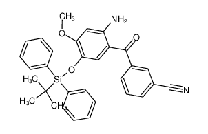3-(2-amino-5-{[tert-butyl(diphenyl)silyl]oxy}-4-methoxybenzoyl)benzonitrile_685103-50-8