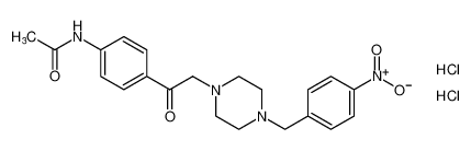 N-(4-(2-(4-(4-nitrobenzyl)piperazin-1-yl)acetyl)phenyl)acetamide dihydrochloride_685105-11-7