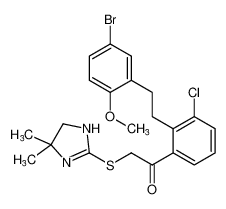 1-(2-(5-bromo-2-methoxyphenethyl)-3-chlorophenyl)-2-((4,4-dimethyl-4,5-dihydro-1H-imidazol-2-yl)thio)ethan-1-one_685127-21-3