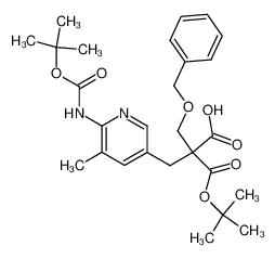2-benzyloxymethyl-2-(6-tert-butoxycarbonylamino-5-methylpyridin-3-ylmethyl)malonic acid mono-tert-butyl ester_685133-49-7