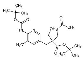 2-acetylsulfanylmethyl-3-(6-tert-butoxycarbonylamino-5-methylpyridin-3-yl)-2-(hydroxymethyl)propionic acid tert-butyl ester_685133-75-9