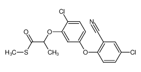 2-[2-Chloro-5-(4-chloro-2-cyano-phenoxy)-phenoxy]-thiopropionic acid S-methyl ester_68534-25-8