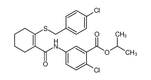 isopropyl 2-chloro-5-(2-((4-chlorobenzyl)thio)cyclohex-1-ene-1-carboxamido)benzoate_685509-47-1