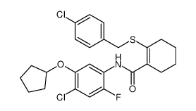 N-(4-chloro-5-(cyclopentyloxy)-2-fluorophenyl)-2-((4-chlorobenzyl)thio)cyclohex-1-ene-1-carboxamide_685509-49-3