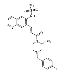 N-(7-[(E)-3-[(R)-4-(4-fluorobenzyl)-2-methylpiperazin-1-yl]-3-oxopropenyl]-quinolin-6-yl)-rnethanesulfonamide_685534-92-3