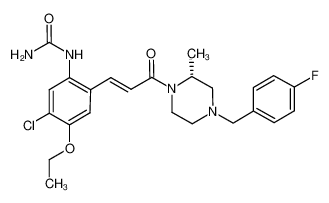 (5-chloro-4-ethoxy-2-{(E)-3-[(R)-4-(4-fluorobenzyl)-2-methyl-piperain-1-yl]-3-oxo-propenyl}-phenyl)-urea_685535-27-7