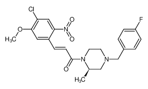 (E)-3-(4-chloro-5-methoxy-2-nitrophenyl)-1-[(R)-4-(4-fluoro-benzyl)-2-methyl-piperazin-1-yl]-propenone_685535-49-3