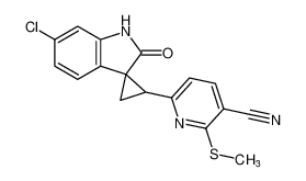 6-(6'-chloro-2'-oxospiro[cyclopropane-1,3'-indolin]-2-yl)-2-(methylthio)nicotinonitrile_685536-94-1