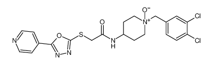 1-(3,4-dichlorobenzyl)-4-(2-((5-(pyridin-4-yl)-1,3,4-oxadiazol-2-yl)thio)acetamido)piperidine 1-oxide_685566-76-1
