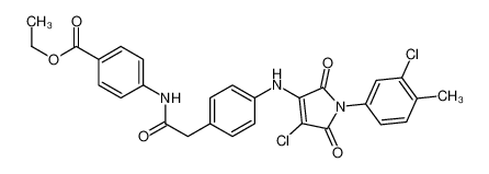 ethyl 4-[[2-[4-[[4-chloro-1-(3-chloro-4-methylphenyl)-2,5-dioxopyrrol-3-yl]amino]phenyl]acetyl]amino]benzoate_6857-78-9