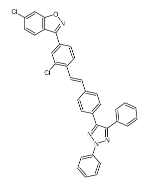 6-Chloro-3-(3-chloro-4-{(E)-2-[4-(2,5-diphenyl-2H-[1,2,3]triazol-4-yl)-phenyl]-vinyl}-phenyl)-benzo[d]isoxazole_68575-62-2