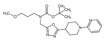 tert-butyl (3-methoxypropyl)((5-(1-(pyridin-2-yl)piperidin-4-yl)-1,3,4-oxadiazol-2-yl)methyl)carbamate_685828-30-2