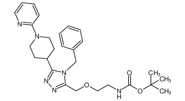 tert-butyl (2-((4-benzyl-5-(1-(pyridin-2-yl)piperidin-4-yl)-4H-1,2,4-triazol-3-yl)methoxy)ethyl)carbamate_685828-35-7