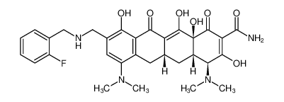 (4S,4aS,5aR,12aS)-4,7-bis(dimethylamino)-9-(((2-fluorobenzyl)amino)methyl)-3,10,12,12a-tetrahydroxy-1,11-dioxo-1,4,4a,5,5a,6,11,12a-octahydrotetracene-2-carboxamide_685833-54-9