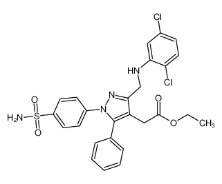 ethyl 2-(3-(((2,5-dichlorophenyl)amino)methyl)-5-phenyl-1-(4-sulfamoylphenyl)-1H-pyrazol-4-yl)acetate CAS:685854-79-9 manufacturer & supplier