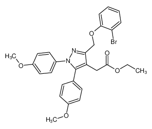 ethyl 2-(3-((2-bromophenoxy)methyl)-1,5-bis(4-methoxyphenyl)-1H-pyrazol-4-yl)acetate_685855-12-3