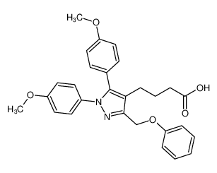 4-(1,5-bis(4-methoxyphenyl)-3-(phenoxymethyl)-1H-pyrazol-4-yl)butanoic acid_685857-28-7