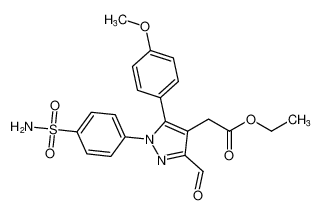 ethyl 2-(3-formyl-5-(4-methoxyphenyl)-1-(4-sulfamoylphenyl)-1H-pyrazol-4-yl)acetate_685857-62-9