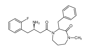 4-((R)-3-amino-4-(2-fluorophenyl)butanoyl)-3-benzyl-1-methyl-1,4-diazepan-2-one_685858-16-6