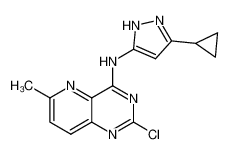 (2-chloro-6-methyl-pyrido[3,2-d]pyrimidin-4-yl)-(5-cyclopropyl-2H-pyrazol-3-yl)-amine_685866-71-1