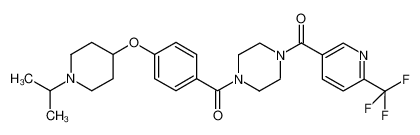 (4-(4-((1-isopropylpiperidin-4-yl)oxy)benzoyl)piperazin-1-yl)(6-(trifluoromethyl)pyridin-3-yl)methanone_685872-53-1