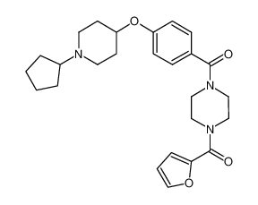 (4-(4-((1-cyclopentylpiperidin-4-yl)oxy)benzoyl)piperazin-1-yl)(furan-2-yl)methanone_685872-64-4