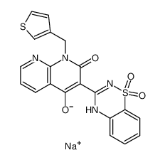 3-(1,1-dioxido-4H-1,2,4-benzothiadiazin-3-yl)-4-hydroxy-1-(3-thienylmethyl)-1,8-naphthyridin-2(1H)-one sodium salt_686263-34-3