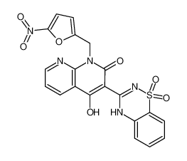 3-(1,1-dioxido-4H-1,2,4-benzothiadiazin-3-yl)-4-hydroxy-1-[(5-nitro-2-furyl)methyl]-1,8-naphthyridin-2(1H)-one_686263-76-3